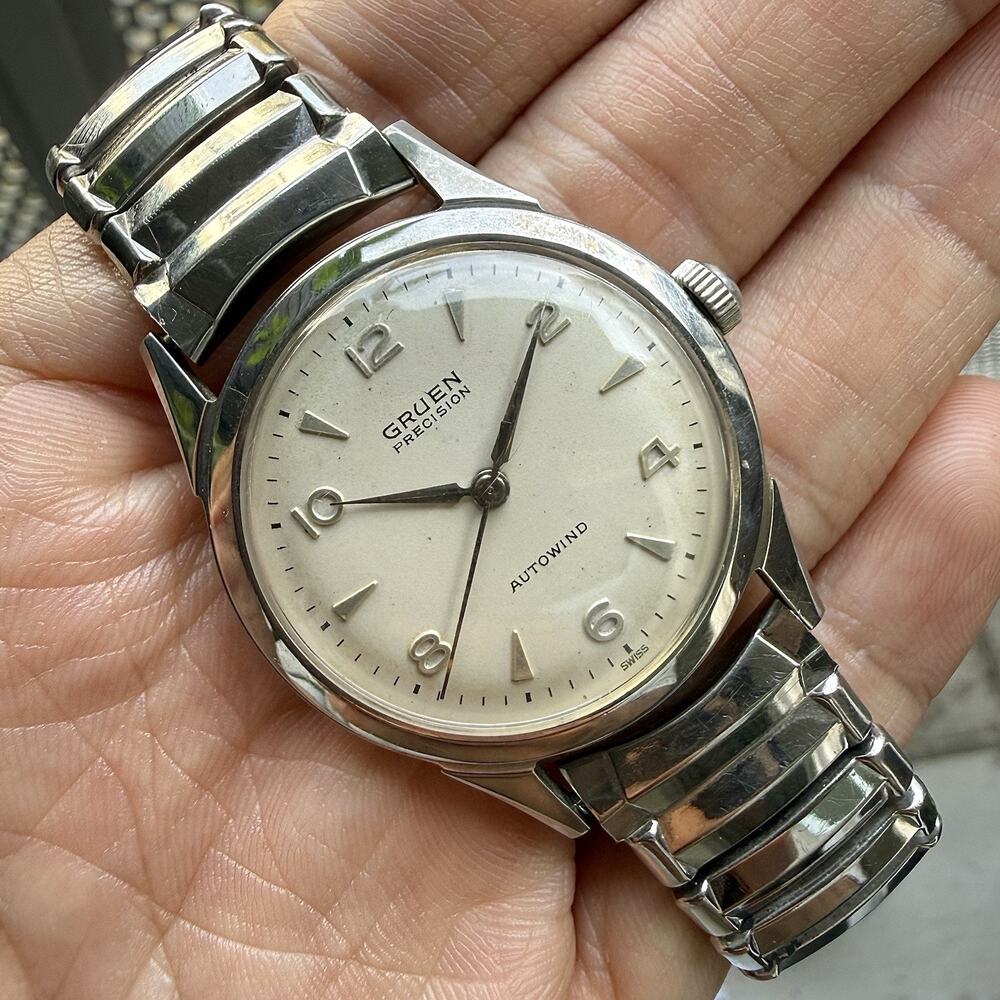 Vintage 60’s Gruen Precision Autowind 33mm Men’s Wrist Watch Stainless Steel